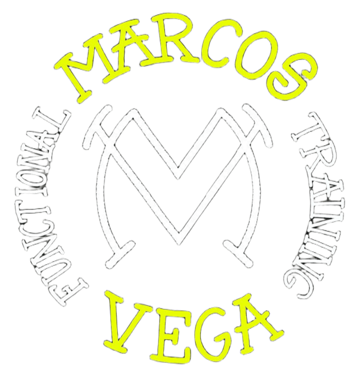 Logotipo de 'Marcos Vega Funcional Training' con las palabras 'FUNCIONAL TRAINING' alrededor de un diseño de letra estilizada 'M' en el centro.